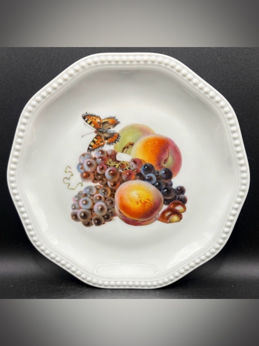 Rosenthal Bavaria Vintage Porcelain Butterfly Insect Fruit Plate Cottagecore